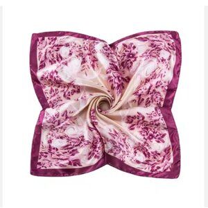 Beautiful Pink/Purple Flower Handkerchief Scarf